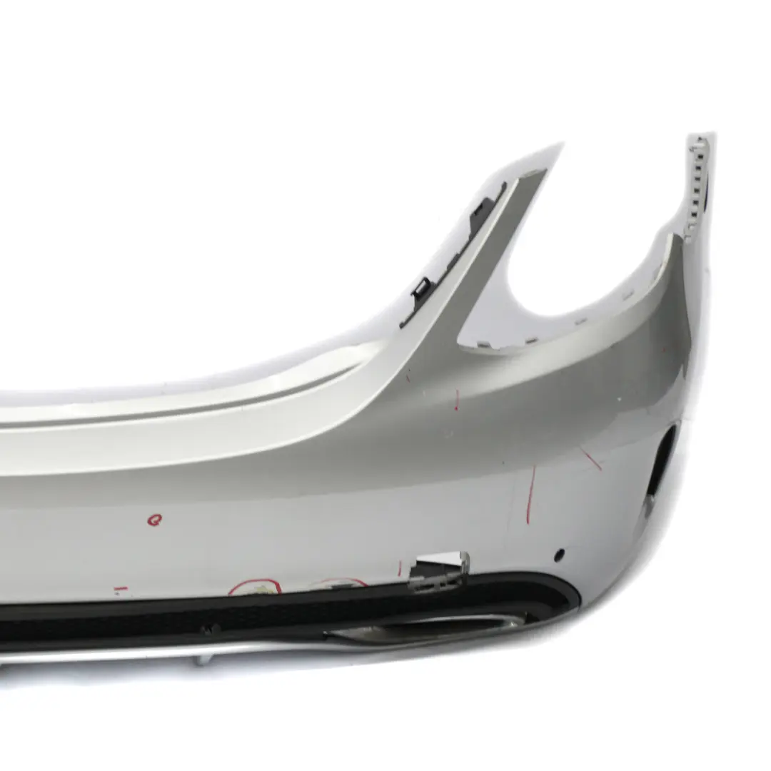 Bumper Rear Trim Panel AMG Iridium Silver Metallic - 775 to Mercedes W205 with Part number A2058856038 Mercedes W205 Bumper Rear Trim Panel AMG Iridium Silver Metallic - 775 - SKU A2058856038-IRS - Part number A2058856038
