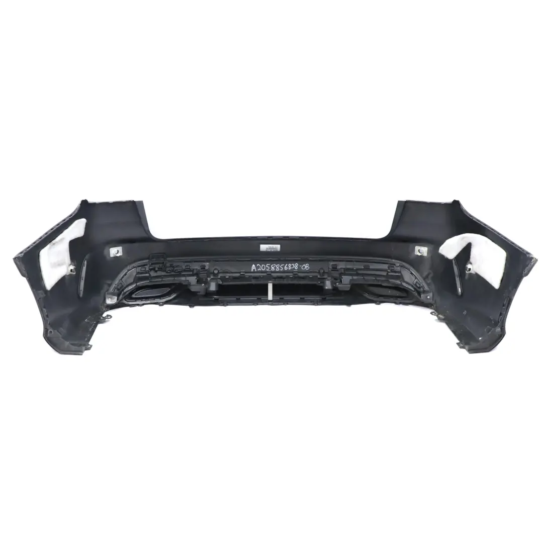 Mercedes S205 Bumper Rear Trim Panel Cover AMG Obsidian Black Metallic - 197 - SKU A2058856838-OB - Part number A2058856838