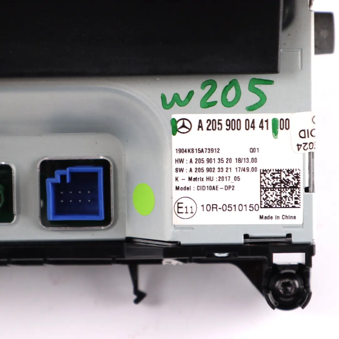 Ecran Multimédia Navigation Sat Head Unit pour Mercedes W205 à propos du numéro de pièce A2059000441 Mercedes W205 Ecran Multimédia Navigation Sat Head Unit - SKU A2059000441 - Numéro de pièce A2059000441