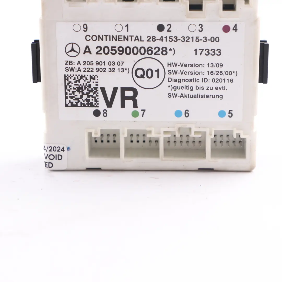 Door Module Mercedes W205 Front Right O/S Door Control Module Unit to with Part number A2059000628 Door Module Mercedes W205 Front Right O/S Door Control Module Unit - SKU A2059000628 - Part number A2059000628