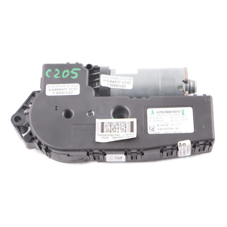 Sliding Sunroof Panoramic Motor Drive Actuator Unit to Mercedes W205 with Part number A2059001024 Mercedes W205 Sliding Sunroof Panoramic Motor Drive Actuator Unit - SKU A2059001024 - Part number A2059001024