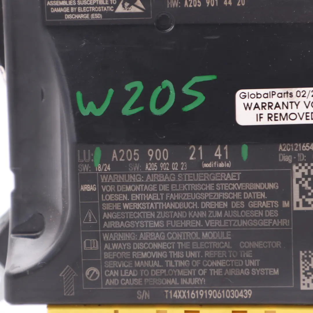 Module Control Unit SRS ECU pour Mercedes W205 Air à propos du numéro de pièce A2059002141 Mercedes W205 Air Module Control Unit SRS ECU - SKU A2059002141 - Numéro de pièce A2059002141