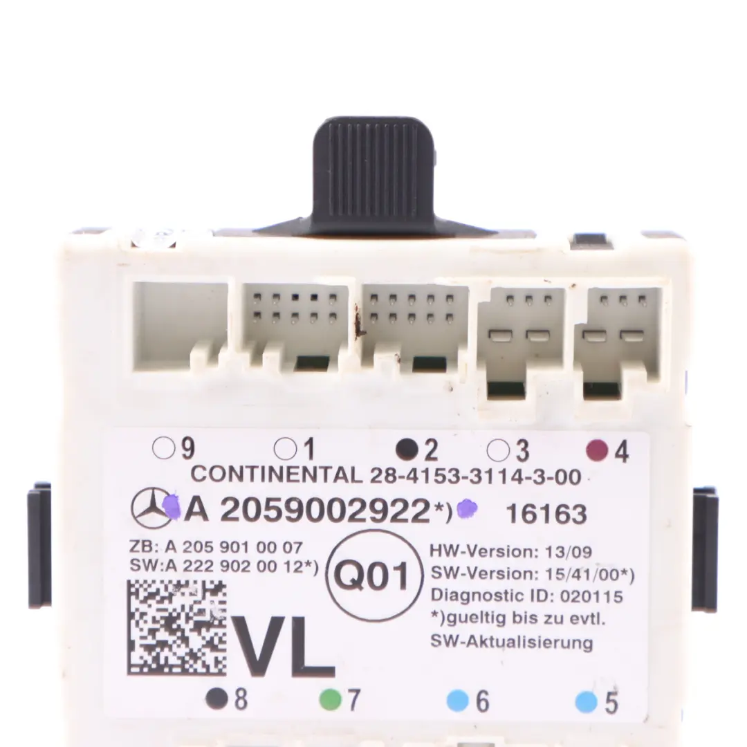  Door Module Mercedes W205 W253 C253 Front Left N/S Control Unit ECU - SKU A2059002922 - Part number A2059002922