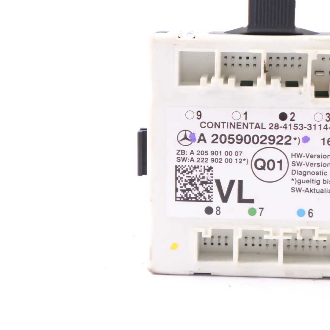 Tür Modul Mercedes W205 W253 C253 Vorne Links Steuergerät ECU - SKU A2059002922 - Teilenummer A2059002922