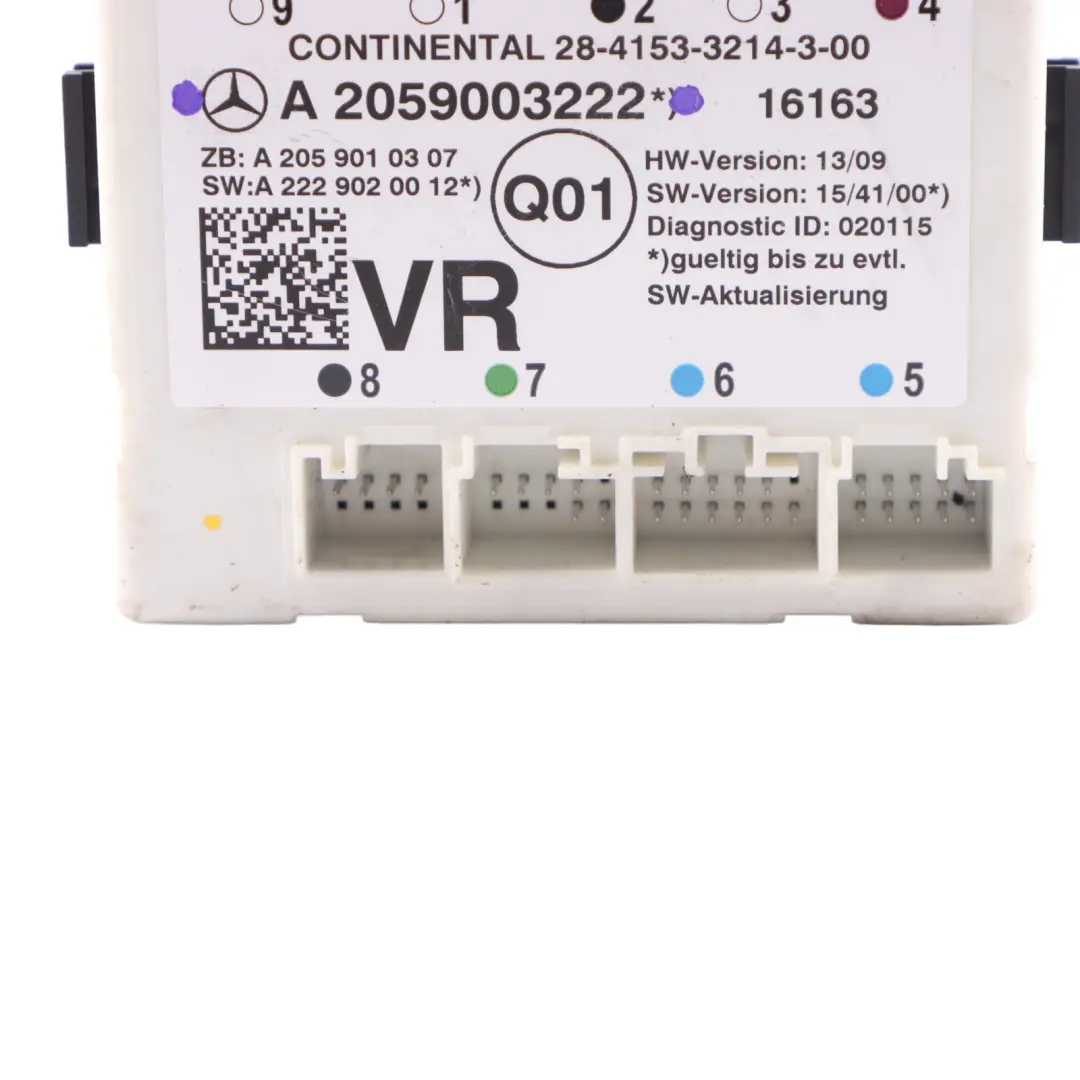  Door Module Mercedes W205 W253 Control Unit Module Front Right O/S - SKU A2059003222 - Part number A2059003222