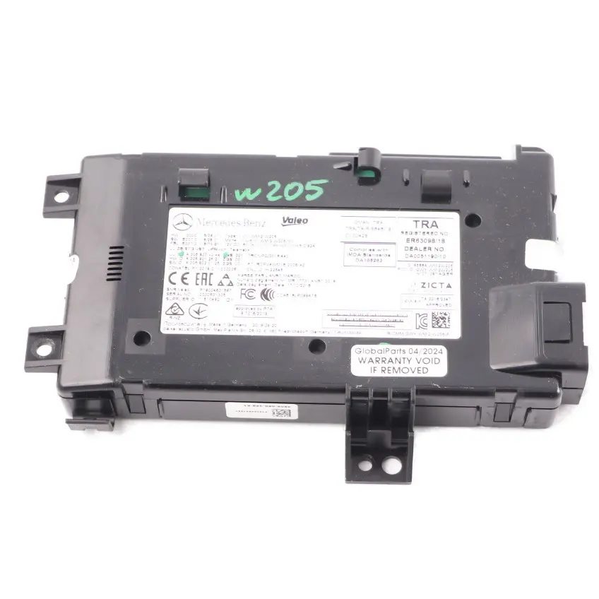 Mercedes W205 Modulo Controllo Ricarica Wireless Telefono A2059004244