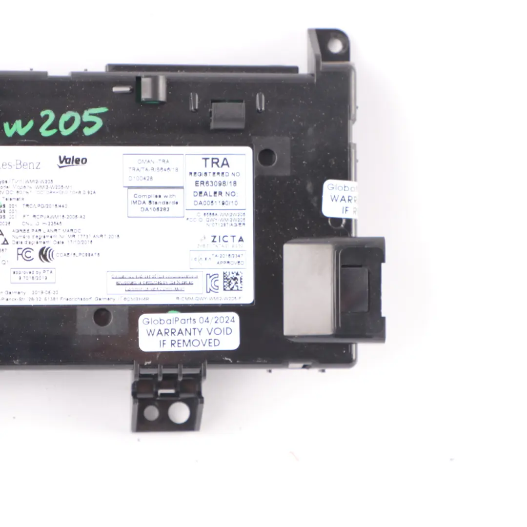 Mercedes W205 Modulo Controllo Ricarica Wireless Telefono - SKU A2059004244 - Numero di parte A2059003944