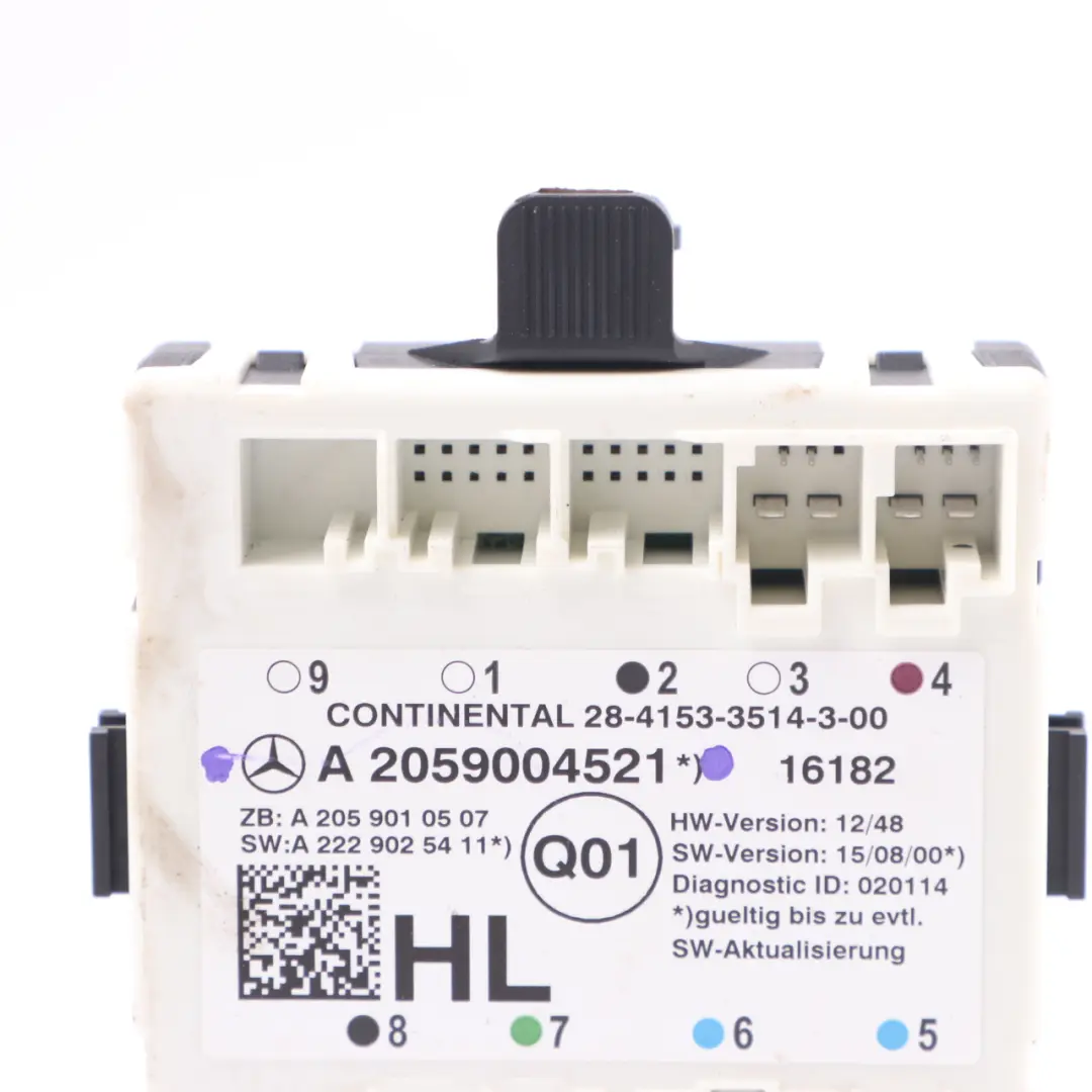  Door Module Mercedes W205 GLC C253 Rear Left N/S Control Unit ECU - SKU A2059004521 - Part number A2059004521