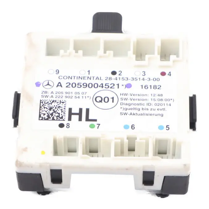  Door Module Mercedes W205 GLC C253 Rear Left N/S Control Unit ECU - SKU A2059004521 - Part number A2059004521