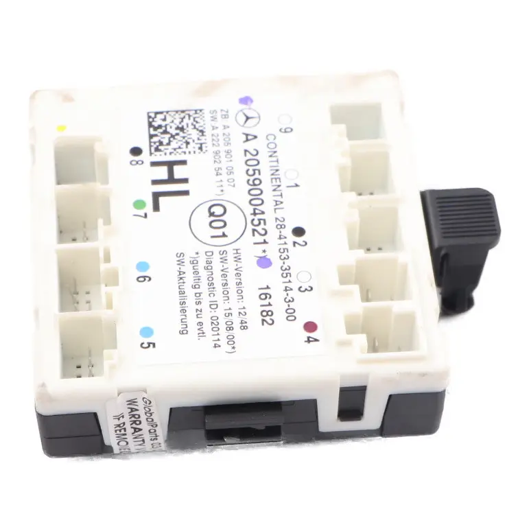 Türmodul hinten links Steuergerät ECU für Mercedes W205 GLC C253 mit Teilenummer A2059004521 Mercedes W205 GLC C253 Türmodul hinten links Steuergerät ECU - SKU A2059004521 - Teilenummer A2059004521