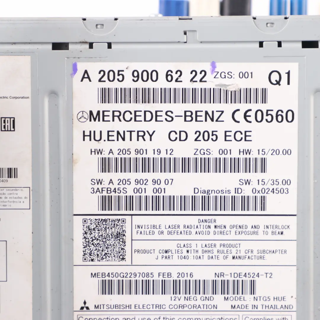 Kopf Radio CD Spieler Navi Schnitt Stelle Steuer Gerät für Mercedes W205 mit Teilenummer A2059006222 Mercedes W205 Kopf Radio CD Spieler Navi Schnitt Stelle Steuer Gerät - SKU A2059006222 - Teilenummer A2059006222