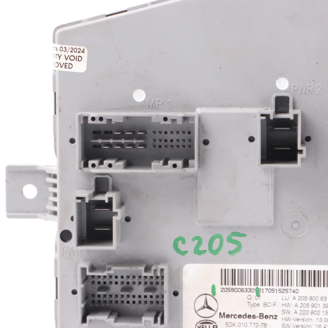 Mercedes W205 SAM Module Front Body Comfort Control Unit ECU - SKU A2059006330 - Part number A2059006330