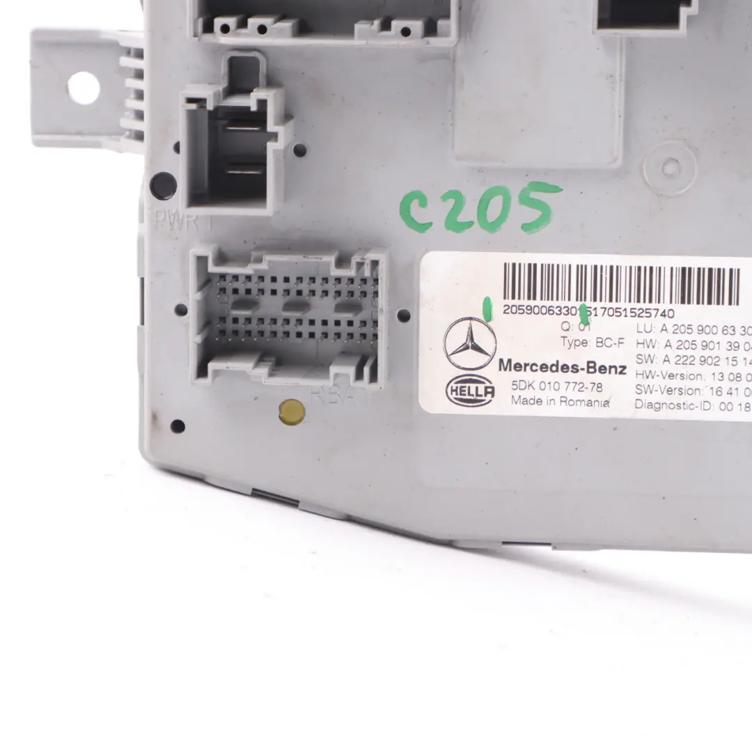 Mercedes W205 SAM Module Front Body Comfort Control Unit ECU - SKU A2059006330 - Part number A2059006330