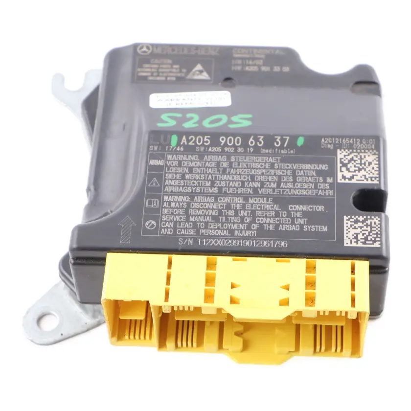 Moduł Sensor Poduszek Airbag SRS do Mercedes S205 o numerze A2059006337 Mercedes S205 Moduł Sensor Poduszek Airbag SRS - SKU A2059006337 - Numer Części A2059006337