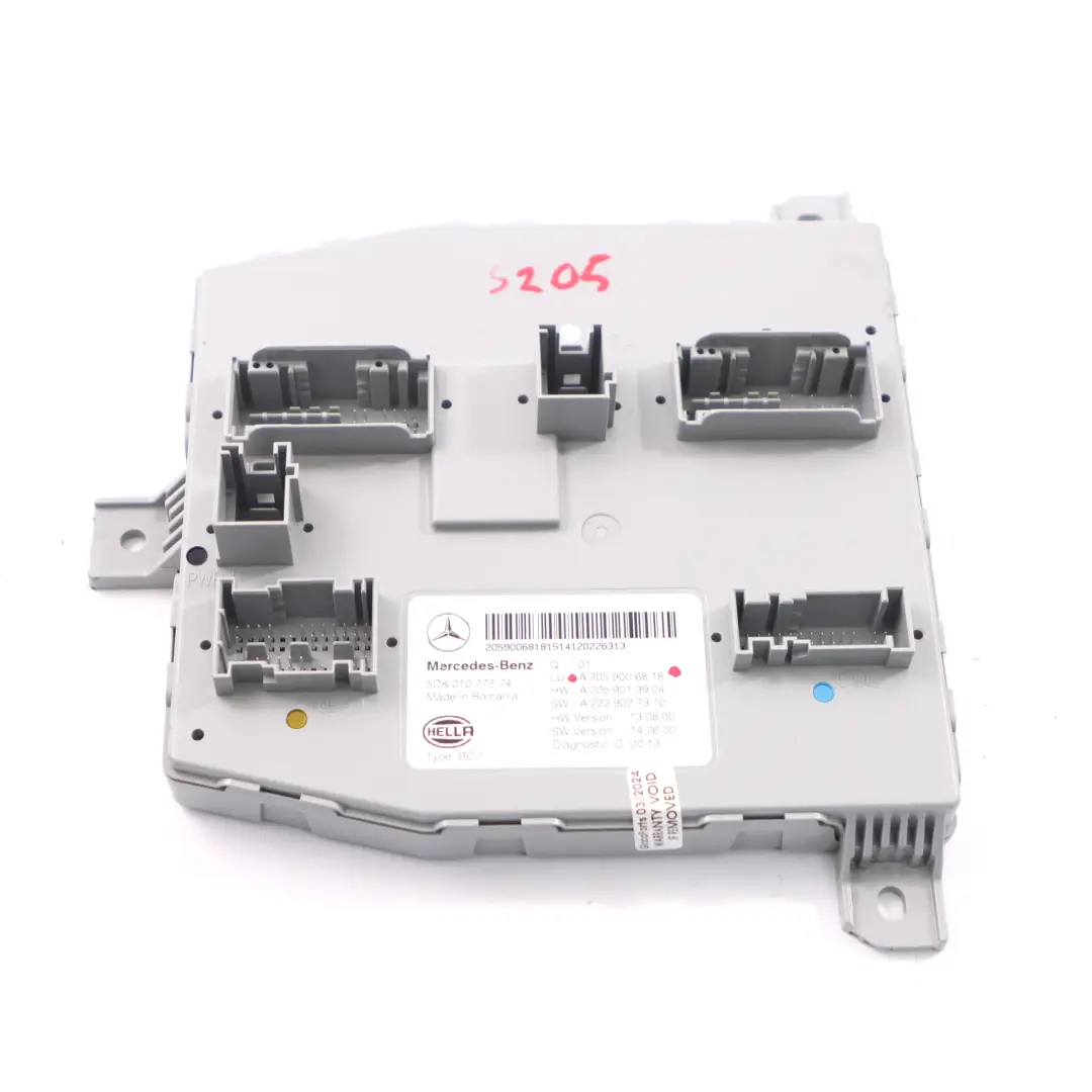 SAM Modul Vordere Karosserie Komfort Steuergerät ECU für Mercedes W205 mit Teilenummer A2059006818 Mercedes W205 SAM Modul Vordere Karosserie Komfort Steuergerät ECU - SKU A2059006818 - Teilenummer A2059006818