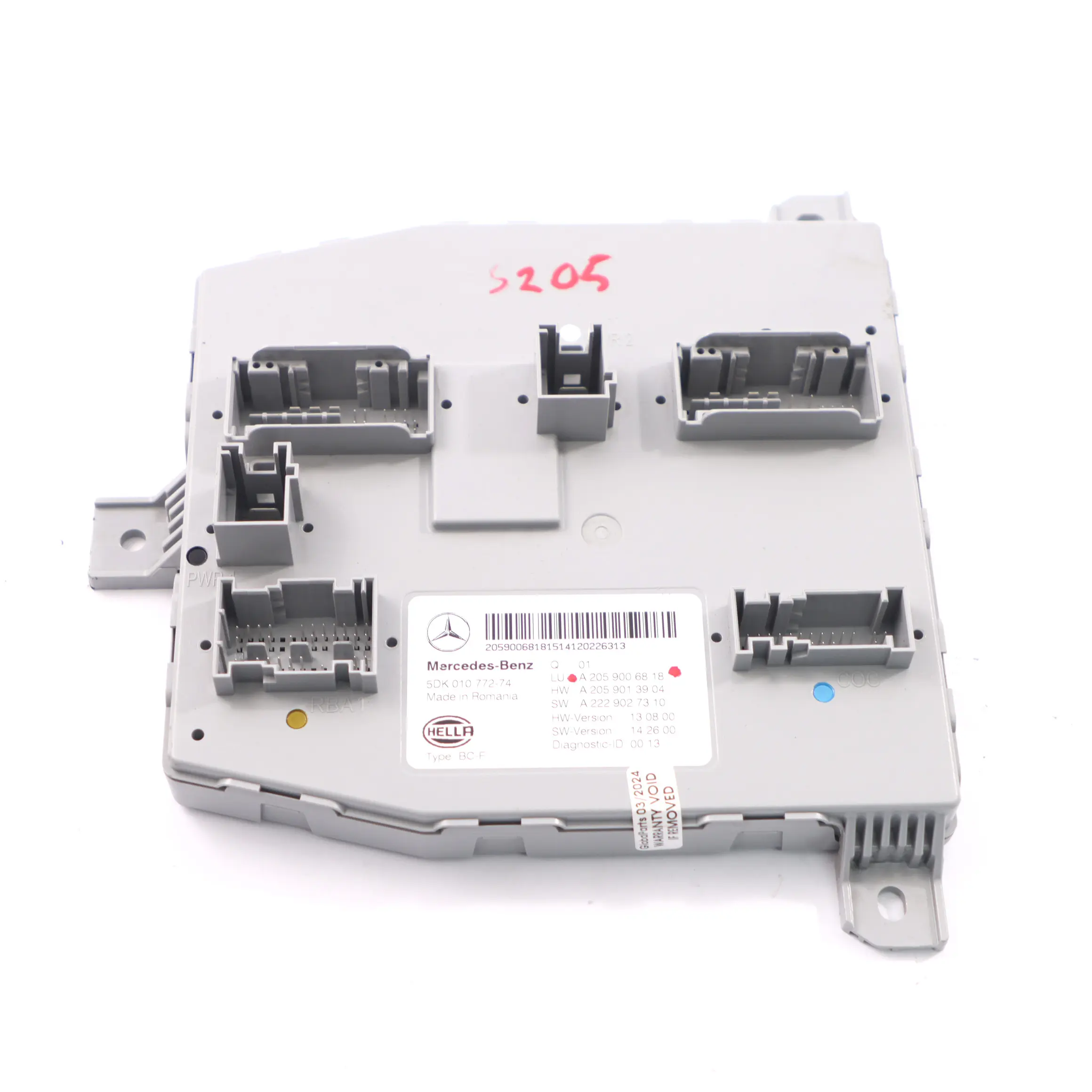 Mercedes W205 SAM Módulo Delantero Unidad control corporal ECU A2059006818