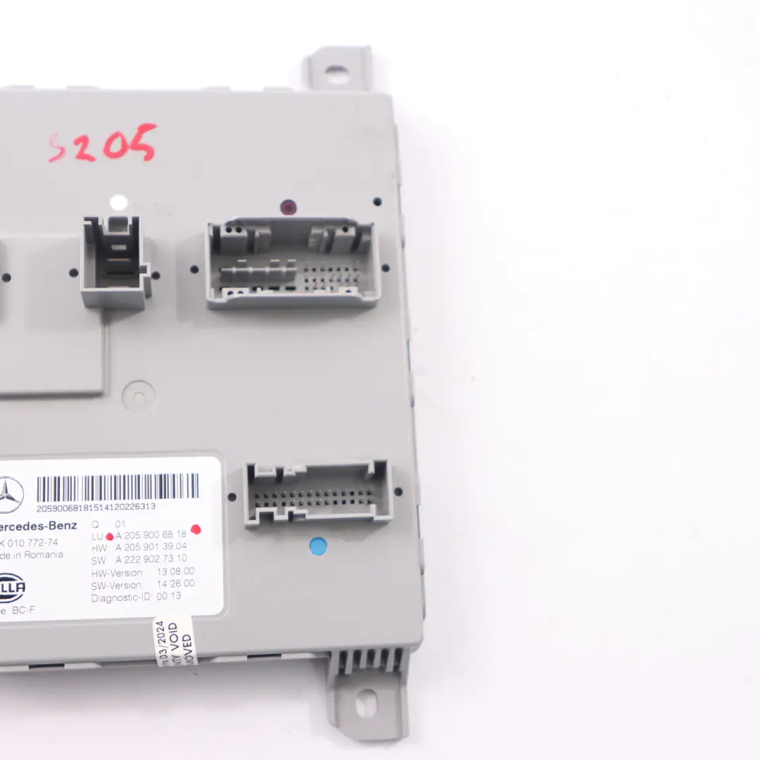 Mercedes W205 SAM Module Front Body Comfort Control Unit ECU - SKU A2059006818 - Part number A2059006818