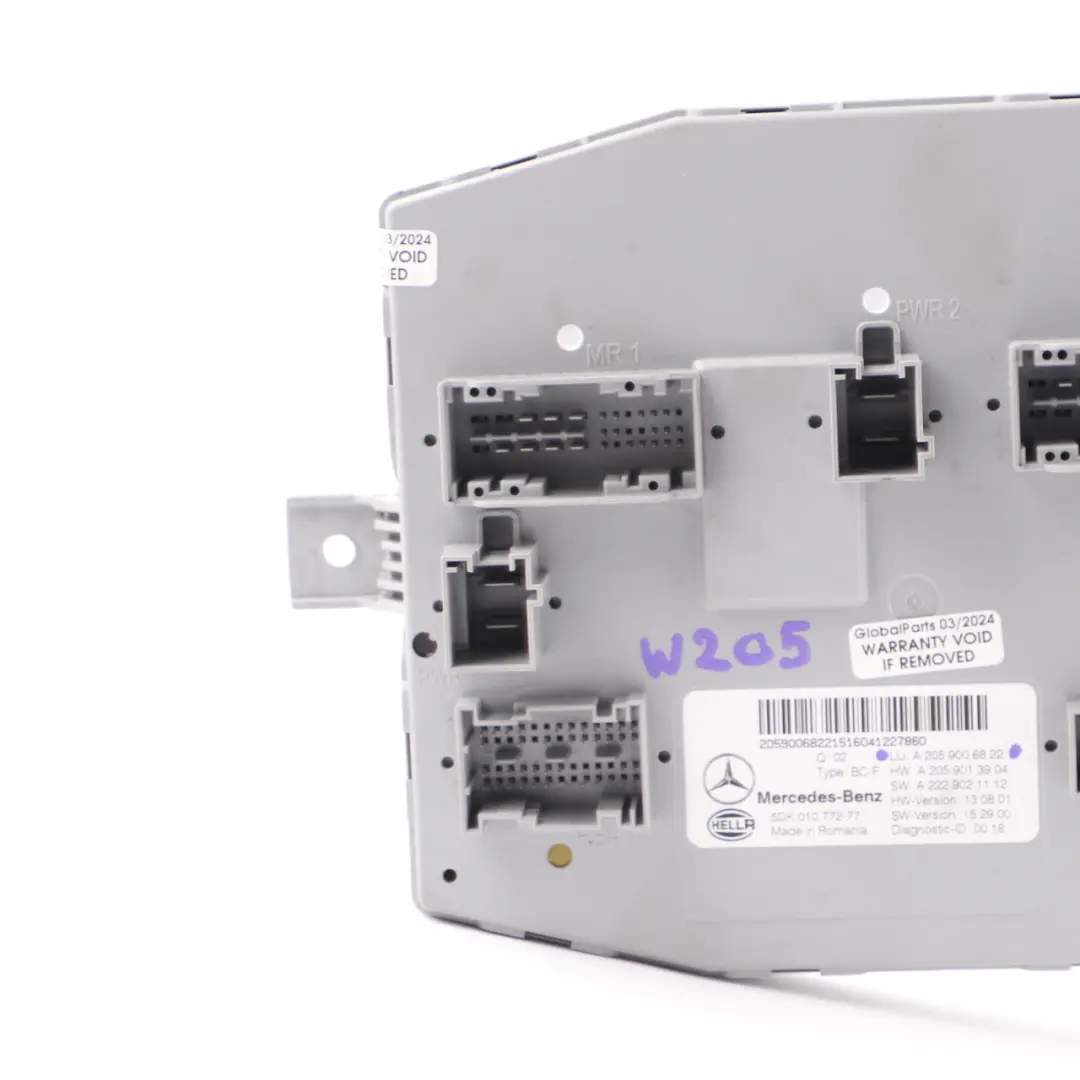  Module Mercedes W205 Relay Body Control Module Unit SAM BCM - SKU A2059006822 - Part number A2059006822