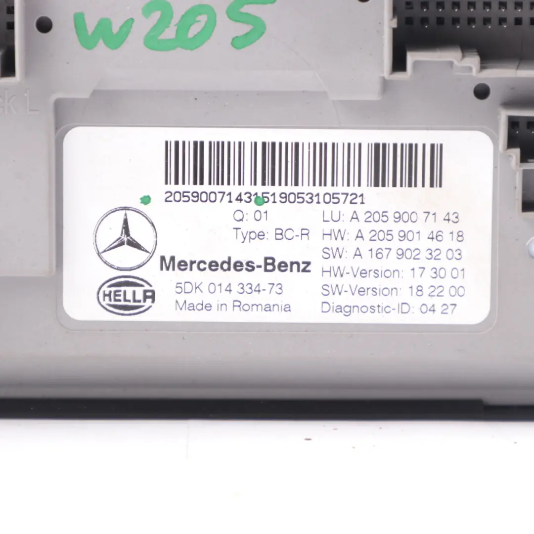  SAM Module Mercedes W205 Trunk Rear SAM Control Module - SKU A2059007143 - Part number A2059007143