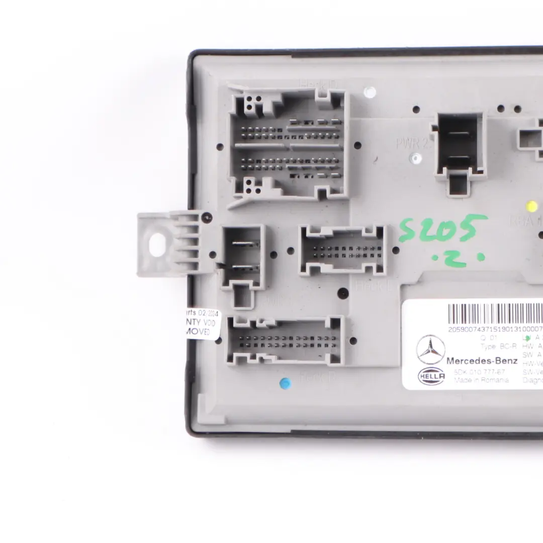 Sam Módulo Mercedes S205 Relé Caja Fusibles Control Trasero Maletero para con número de pieza A2059007437 Sam Módulo Mercedes S205 Relé Caja Fusibles Control Trasero Maletero - SKU A2059007437 - Número de pieza A2059007437