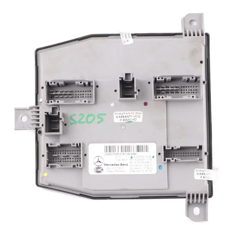 Fuse Box Mercedes S205 Interior Front Relay Fuse Box Sam Module - SKU A2059007539 - Part number A2059007539