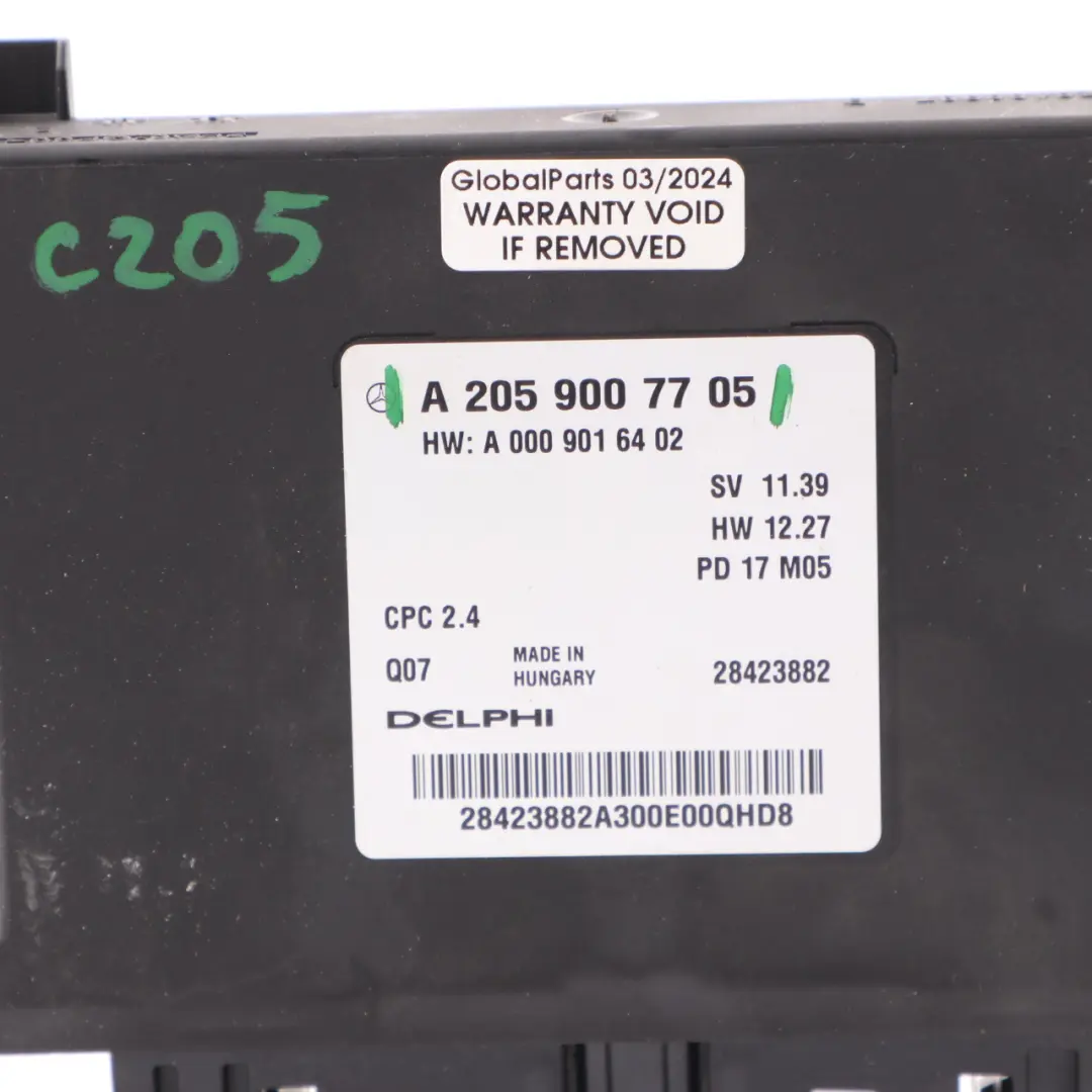 Module Mercedes C205 Transmission Drivetrain Control Module Unit to with Part number A2059007705 Module Mercedes C205 Transmission Drivetrain Control Module Unit - SKU A2059007705 - Part number A2059007705
