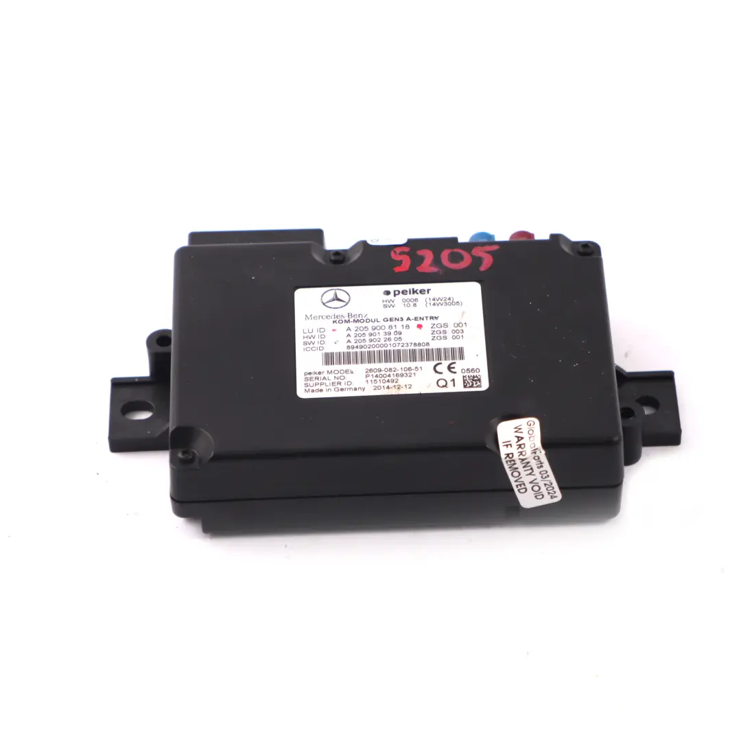 Módulo telemátic Mercedes W176 W205 W218 Unidad control comunicación para con número de pieza A2059008118 Módulo telemátic Mercedes W176 W205 W218 Unidad control comunicación - SKU A2059008118 - Número de pieza A2059008118
