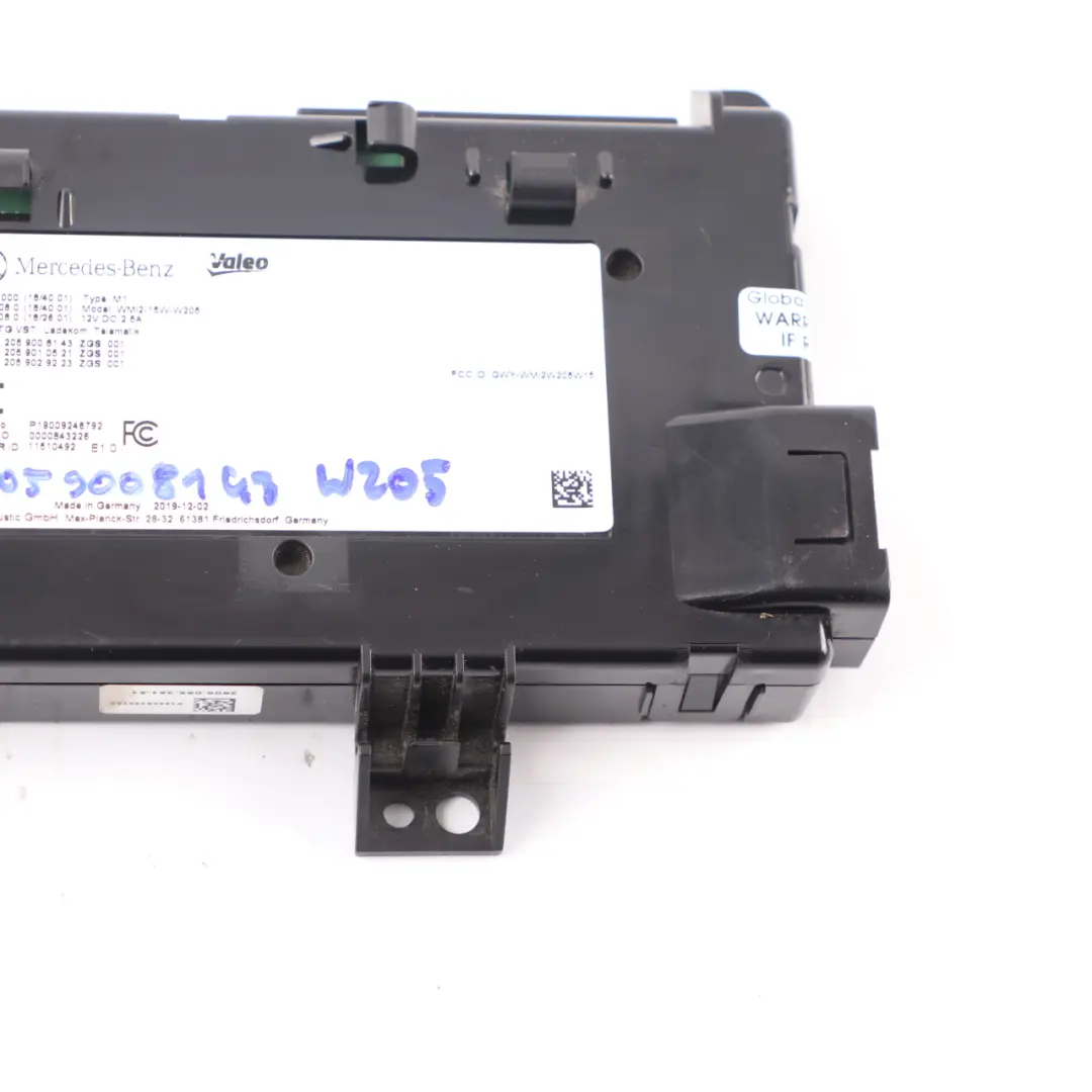 Mercedes W205 Front Telephone Wireless Charging Load Wattage Module - SKU A2059008143 - Part number A2059008143