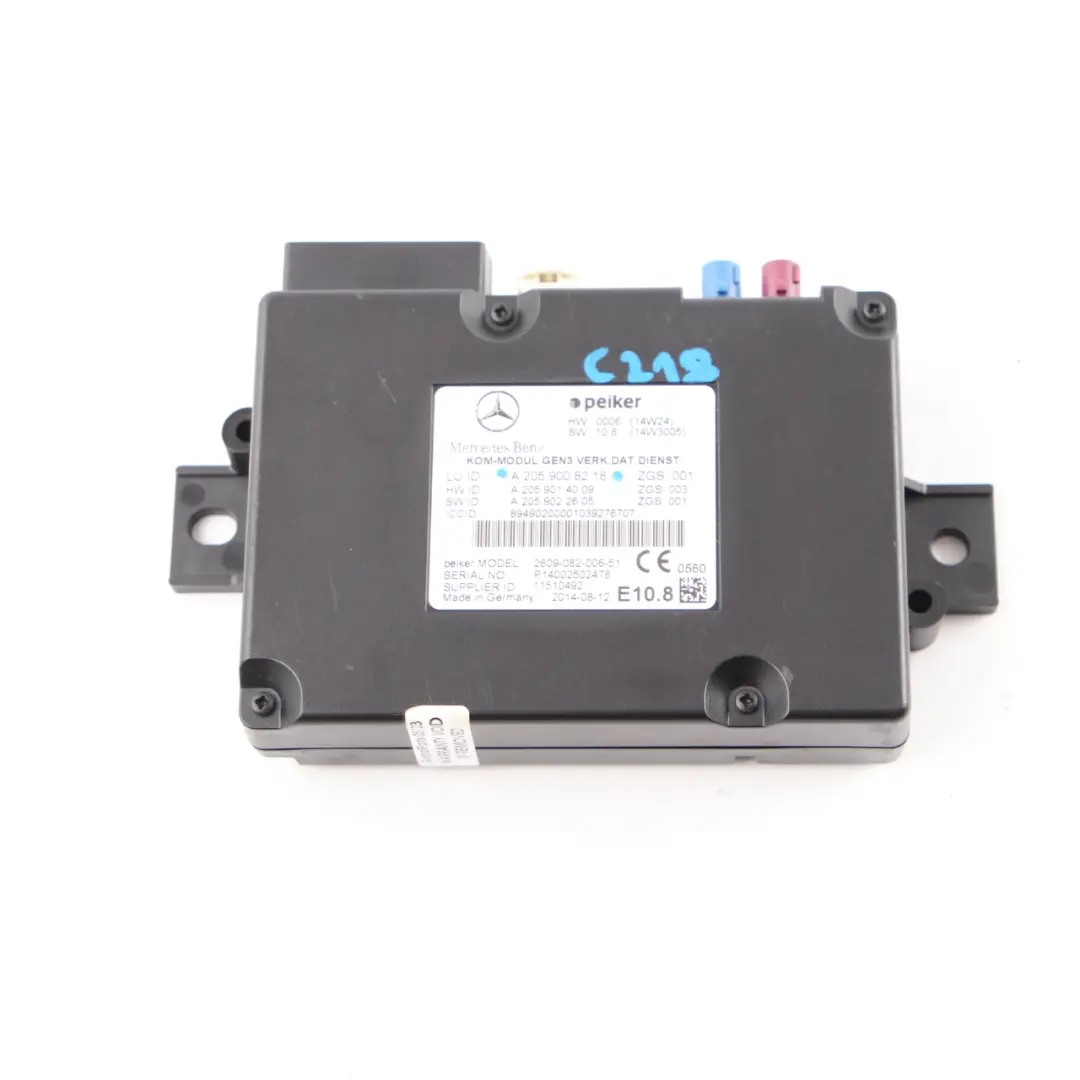 Módulo telemático Mercedes W176 W205 W218 Unidad control para con número de pieza A2059008218 Módulo telemático Mercedes W176 W205 W218 Unidad control - SKU A2059008218 - Número de pieza A2059008218