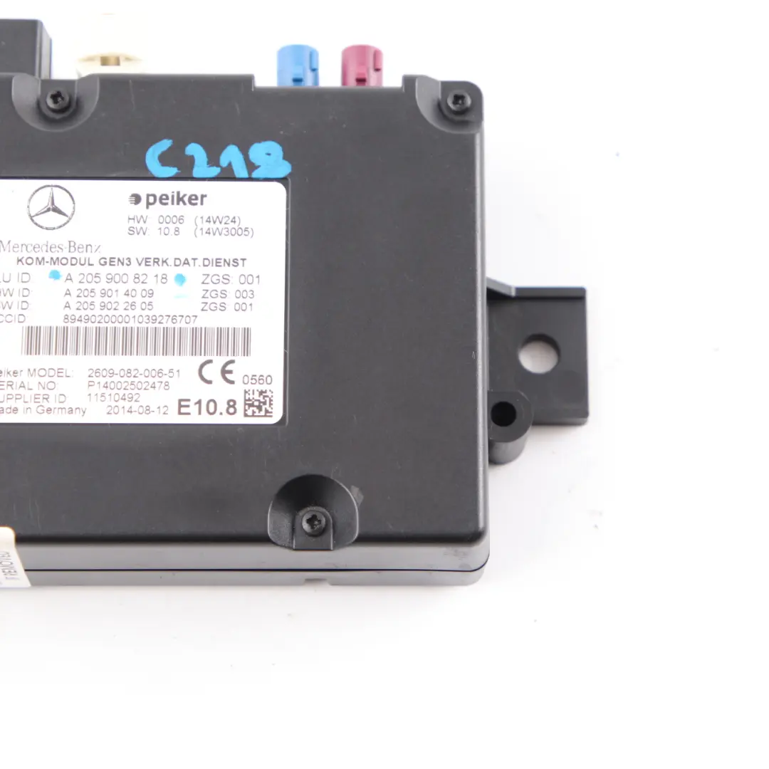 Module télématique Mercedes W176 W205 W218 Unité contrôle pour à propos du numéro de pièce A2059008218 Module télématique Mercedes W176 W205 W218 Unité contrôle - SKU A2059008218 - Numéro de pièce A2059008218