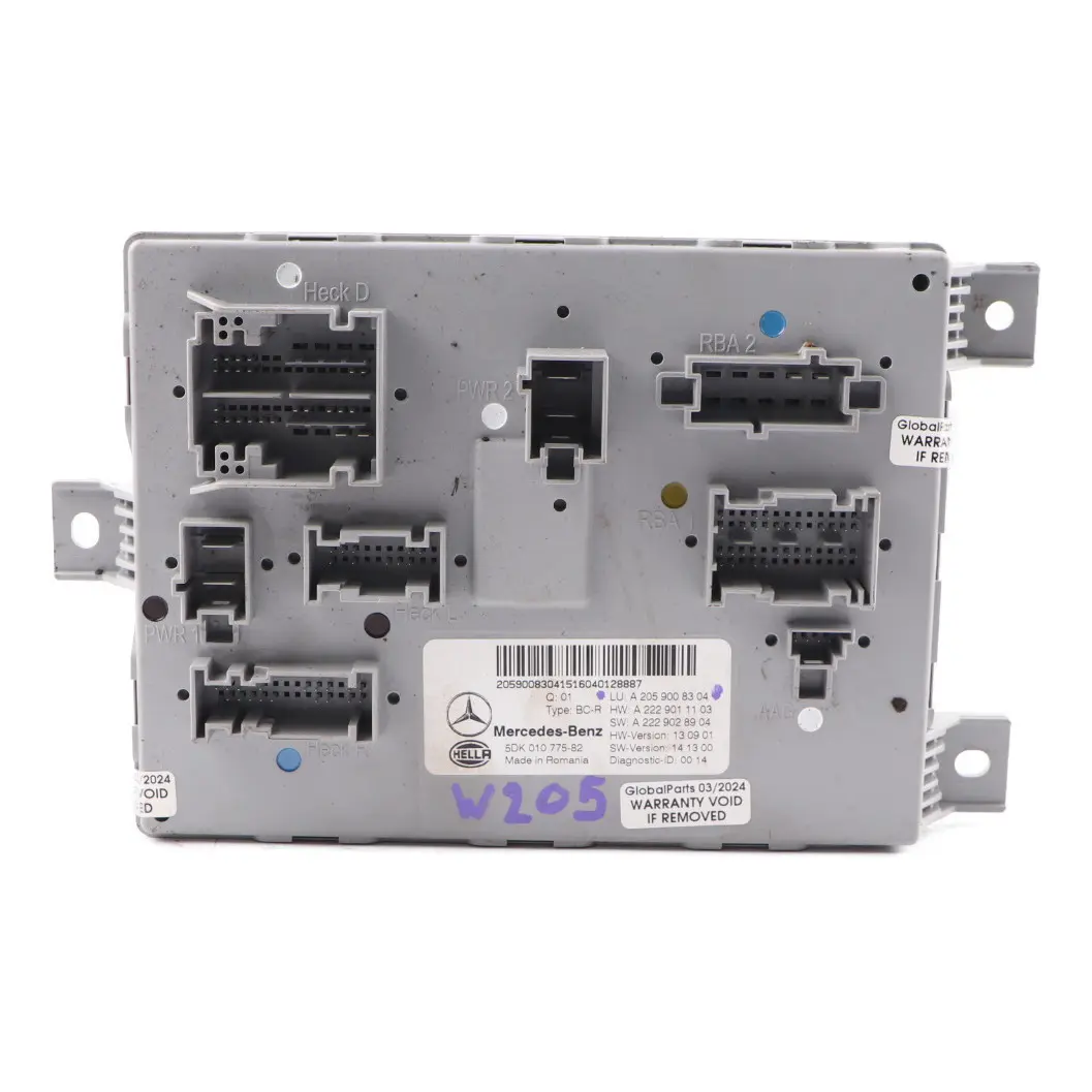 SAM Modul hintere Karosserie Komfort Steuergerät ECU für Mercedes W205 mit Teilenummer A2059008304 Mercedes W205 SAM Modul hintere Karosserie Komfort Steuergerät ECU - SKU A2059008304 - Teilenummer A2059008304