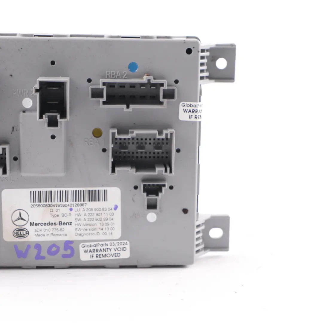 Mercedes W205 SAM Módulo Trasero Unidad control confort corporal ECU - SKU A2059008304 - Número de pieza A2059008304