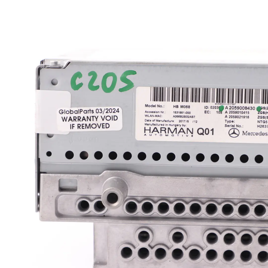 Hauptgerät Mercedes C205 Radio Spieler USB Sat Nav Harman für mit Teilenummer A2059008430 Hauptgerät Mercedes C205 Radio Spieler USB Sat Nav Harman - SKU A2059008430 - Teilenummer A2059008430