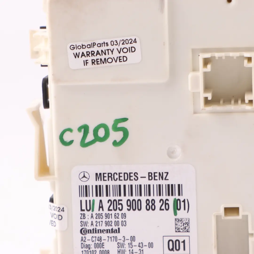 Mercedes C205 SAM Module Rear Comfort Control Unit ECU - SKU A2059008826 - Part number A2059008826