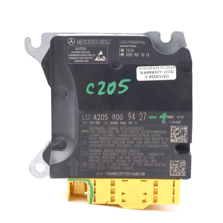 Mercedes W205 Modul Aer Față SRS Unitate Control ECU A2059009427