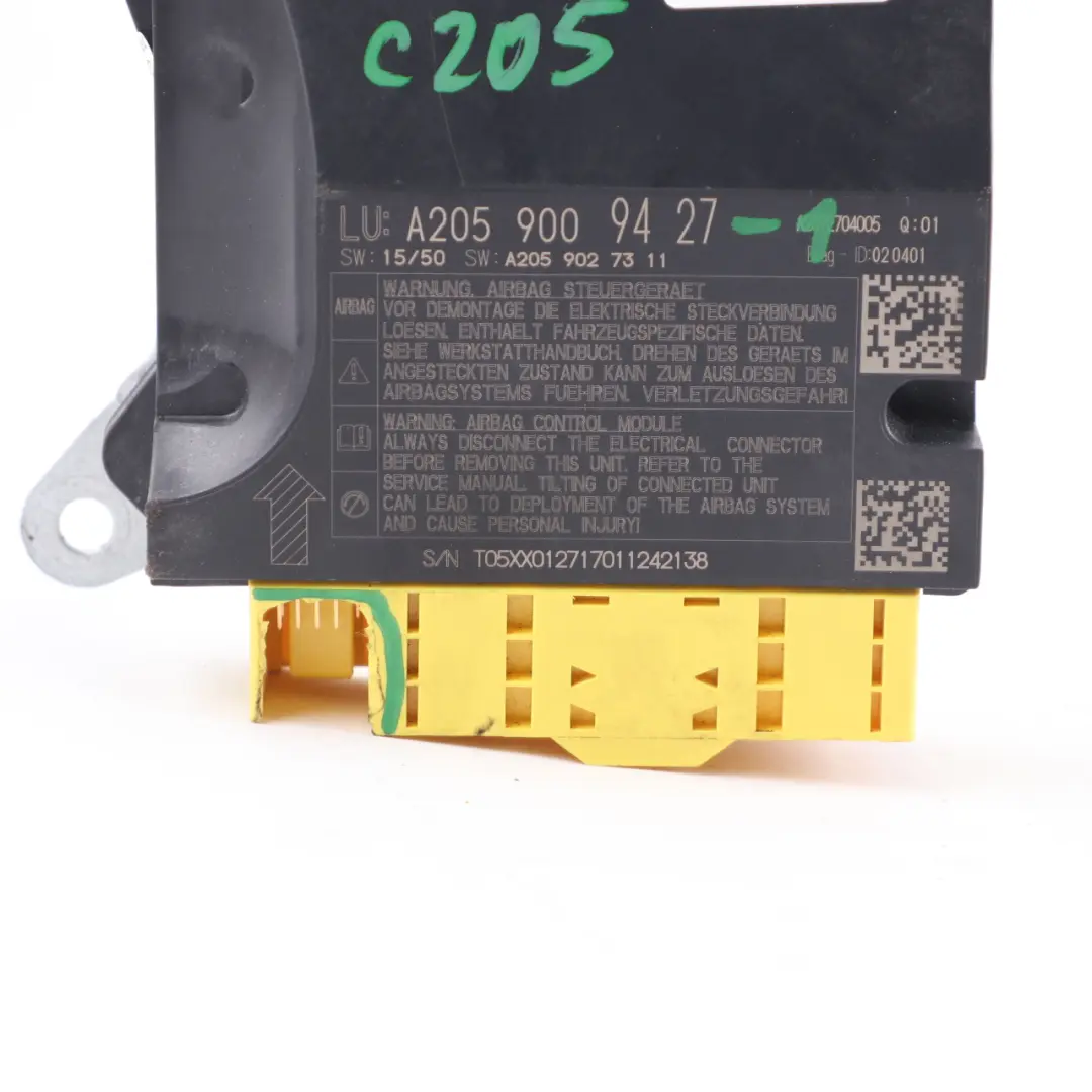 SRC Module Mercedes W205 Front Air Module SRS Control Unit ECU to with Part number A2059009427 SRC Module Mercedes W205 Front Air Module SRS Control Unit ECU - SKU A2059009427-1 - Part number A2059009427