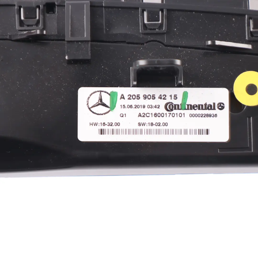 Mercedes W205 Pannello Riscaldatore Automatico Aria Condizionata - SKU A2059054215 - Numero di parte A2059054215