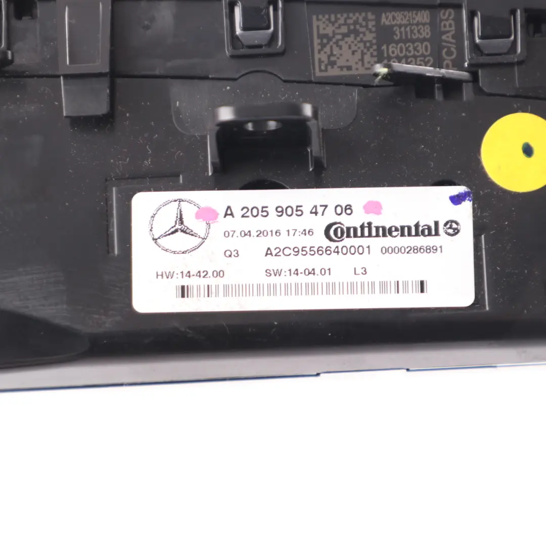  Panneau de climatisation Mercedes W205 C253 Interrupteur contrôle - SKU A2059054706 - Numéro de pièce A2059054706