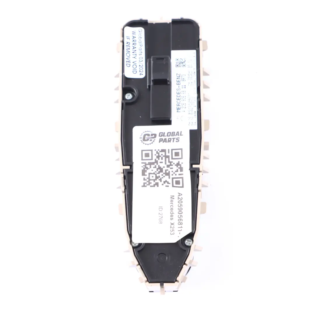 Interruptor elevalunas lado conductor delantero Mercedes X253 Beige para con número de pieza A2059056811 Interruptor elevalunas lado conductor delantero Mercedes X253 Beige - SKU A2059056811-1 - Número de pieza A2059056811
