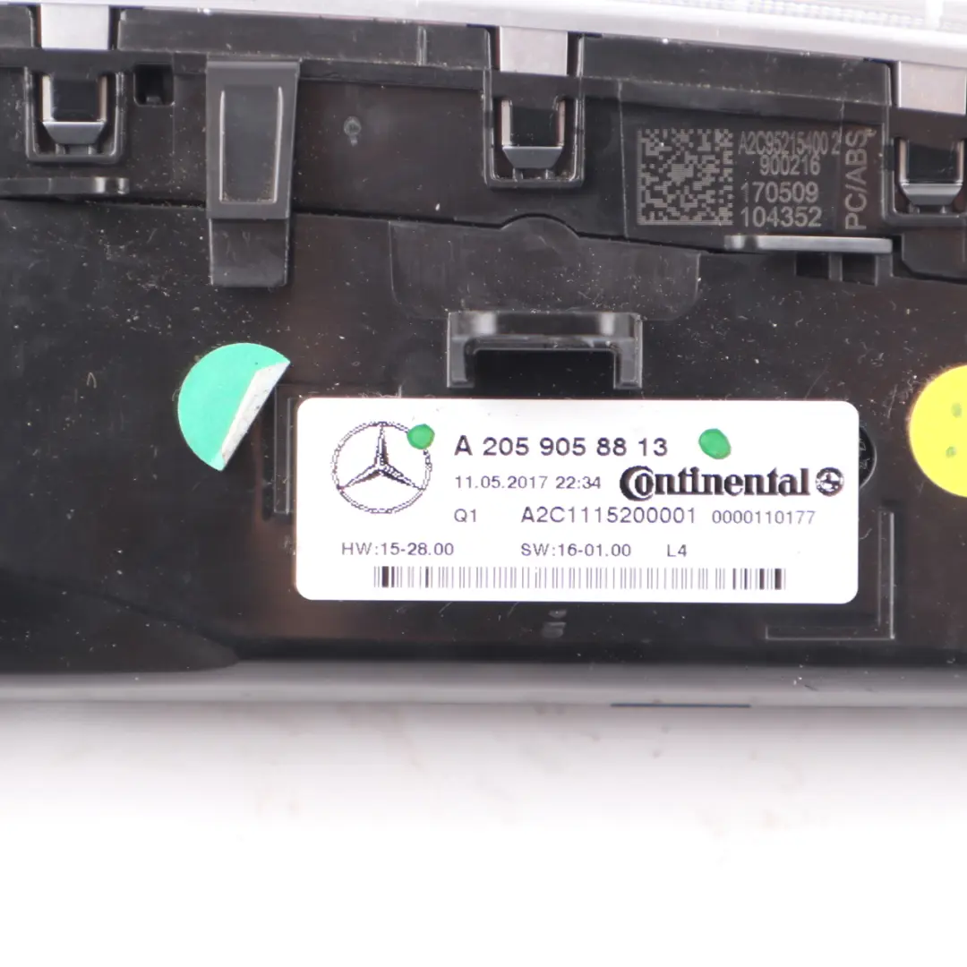 Air Conditioning Panel Mercedes W205 C253 Climate Control Switch - SKU A2059058813 - Part number A2059058813