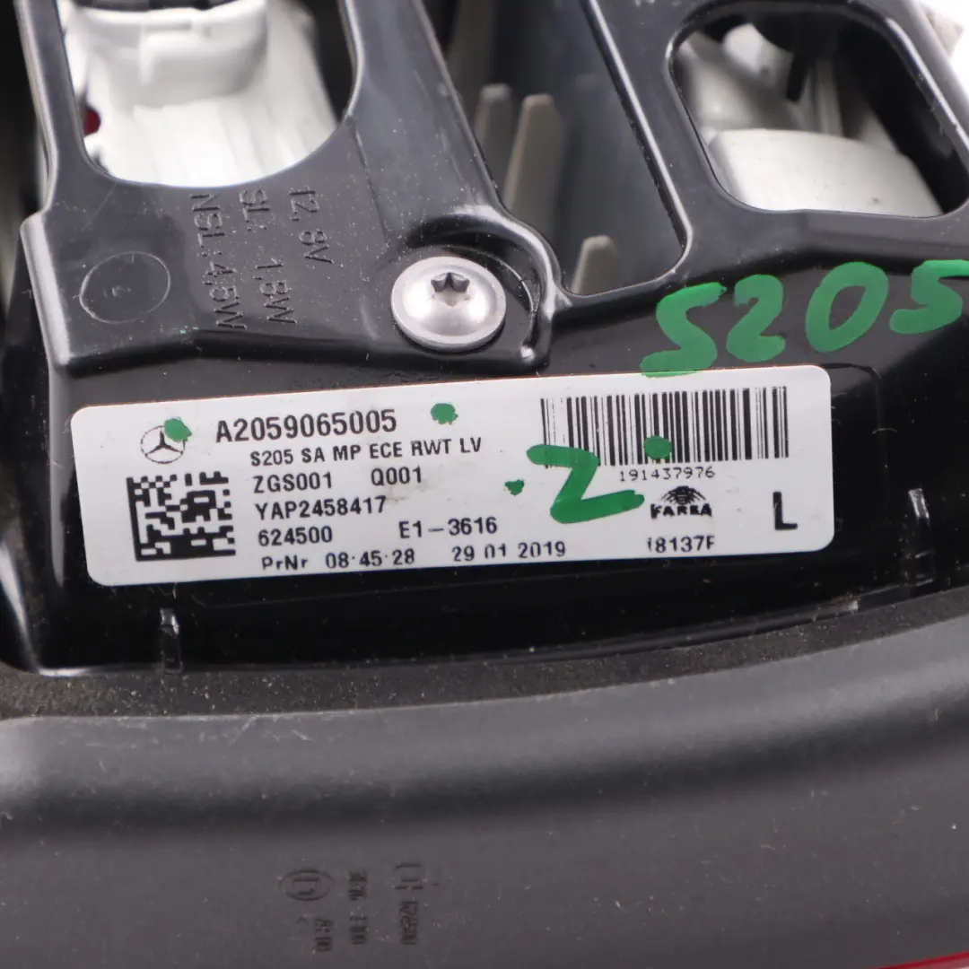 Mercedes S205 Estate Rear Lamp Inner Light Trunk Tailgate Left N/S - SKU A2059065005 - Part number A2059065005