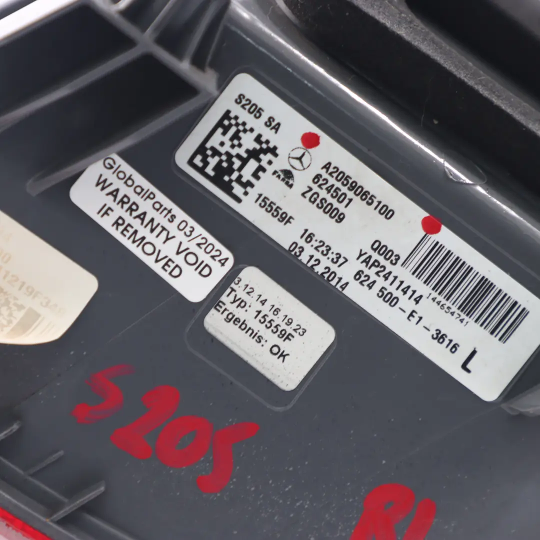 Lampa Lewy Tył Lewa Tylna LED do Mercedes S205 Kombi o numerze A2059065100 Mercedes S205 Kombi Lampa Lewy Tył Lewa Tylna LED - SKU A2059065100 - Numer Części A2059065100