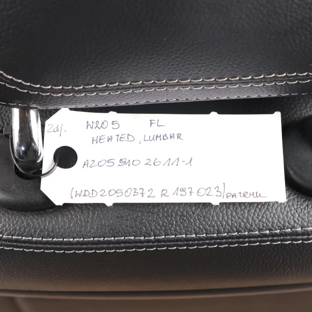  Sedile pelle Imiation Mercedes W205 riscaldato anteriore sinistro nero lombare - SKU A2059102611-1 - Numero di parte A2059102611