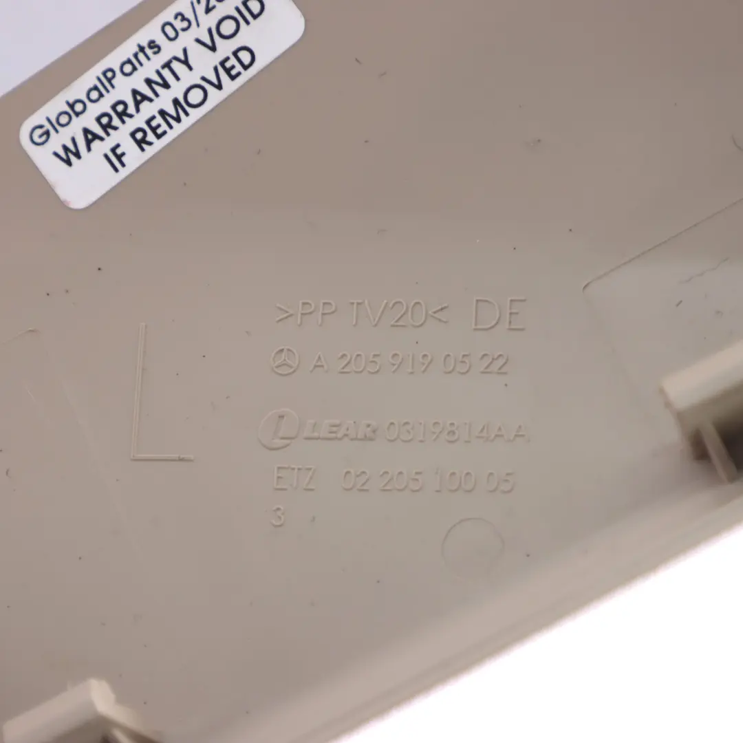 Mercedes W205 X253 Osłona Zaślepka Fotelu Lewy Przód Beżowa - SKU A2059190522 - Numer Części A2059190522