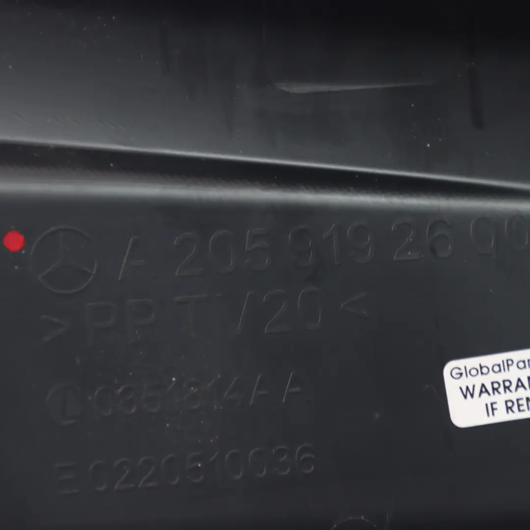 Front Right O/S Trim Switch Panel to Seat Cover Mercedes C205 C238 with Part number A2059192600 Seat Cover Mercedes C205 C238 Front Right O/S Trim Switch Panel - SKU A2059192600 - Part number A2059192600