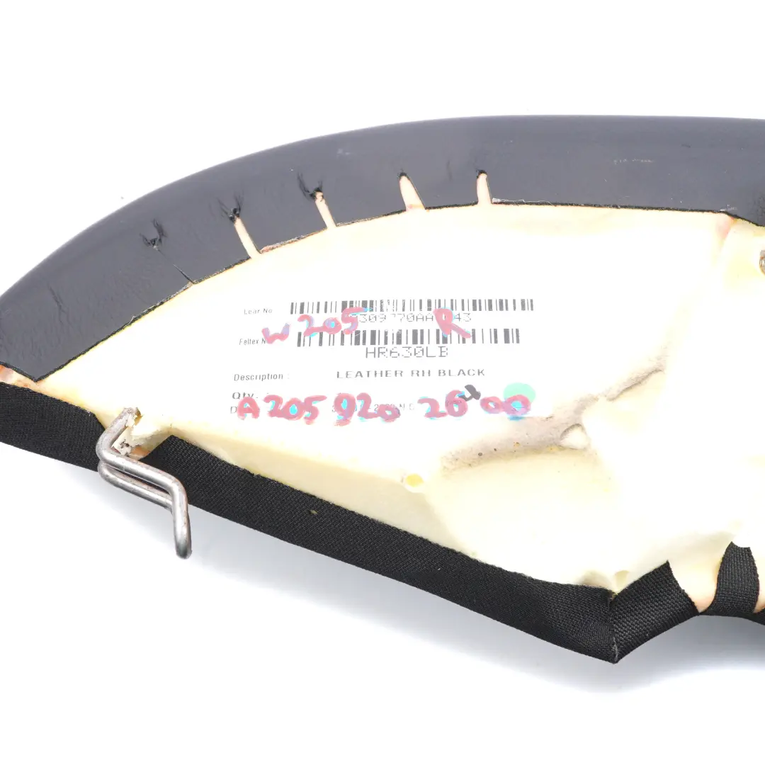 Respaldo Panel Lateral Asiento Trasero Derecho Funda Cuero Negro para Mercedes W205 con número de pieza A2059202600 Mercedes W205 Respaldo Panel Lateral Asiento Trasero Derecho Funda Cuero Negro - SKU A2059202600 - Número de pieza A2059202600