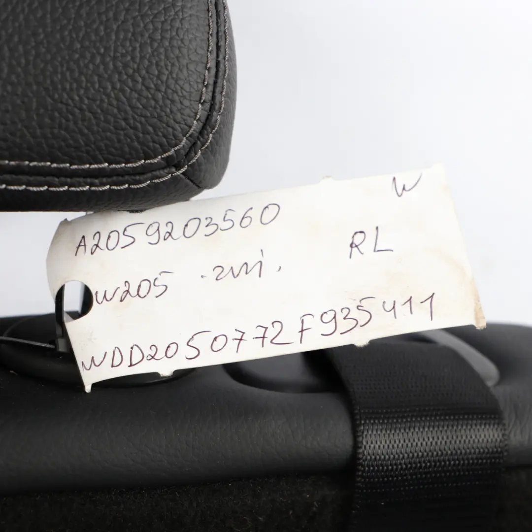 Backrest Left N/S Back Cover Trim Panel Black Leather to Mercedes W205 Rear Seat with Part number A2059203560 Mercedes W205 Rear Seat Backrest Left N/S Back Cover Trim Panel Black Leather - SKU A2059203560-1 - Part number A2059203560