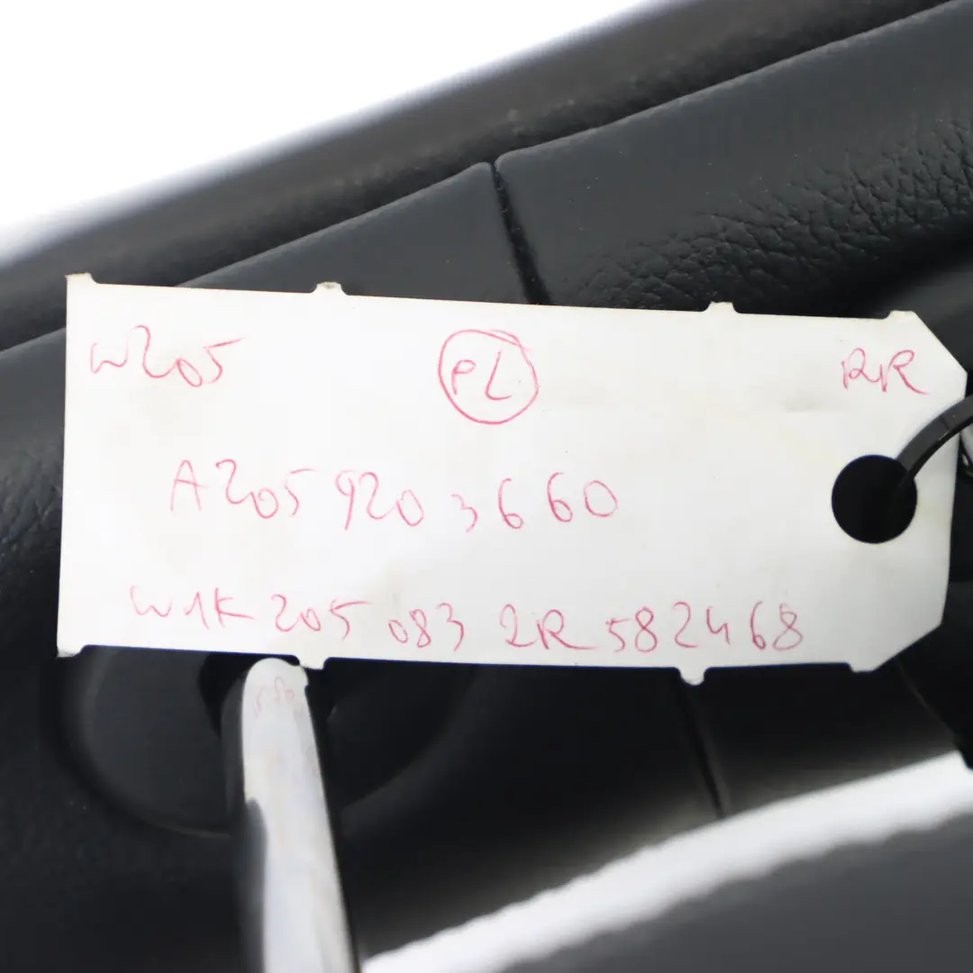 Rücksitzlehne Rechts Hinterer Umschlagschnitt Panel Schwarz Leder für Mercedes W205 mit Teilenummer A2059203660 Mercedes W205 Rücksitzlehne Rechts Hinterer Umschlagschnitt Panel Schwarz Leder - SKU A2059203660-1 - Teilenummer A2059203660