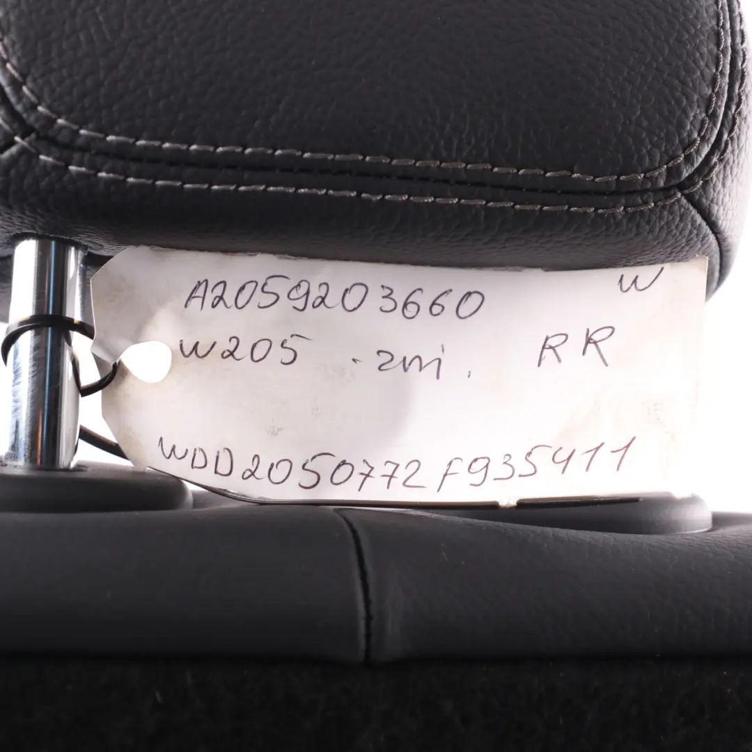 Backrest Right O/S Back Cover Trim Panel Black Leather to Mercedes W205 Rear Seat with Part number A2059203660 Mercedes W205 Rear Seat Backrest Right O/S Back Cover Trim Panel Black Leather - SKU A2059203660 - Part number A2059203660