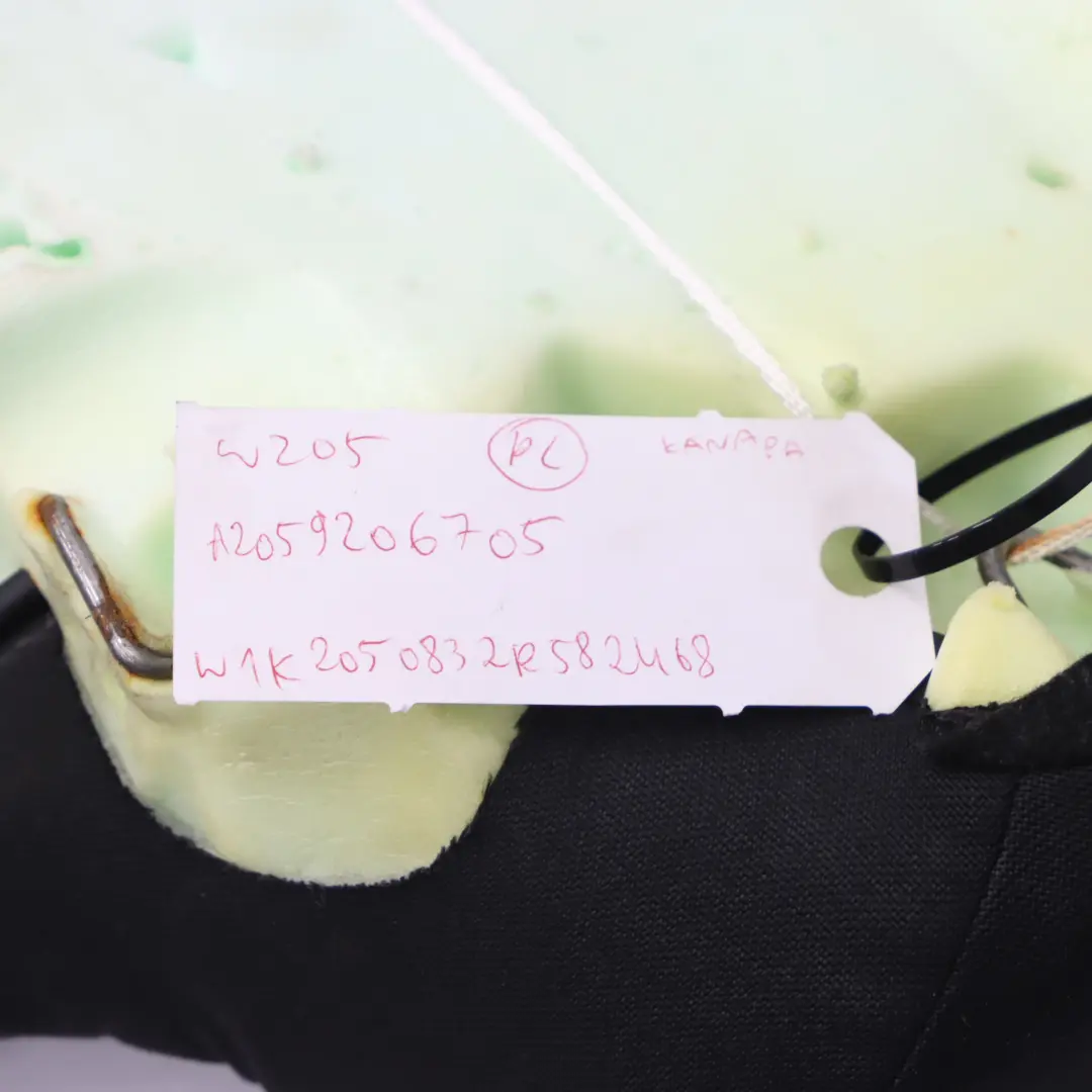 Asiento Trasero Banqueta Recubrimiento Cuero Negro para Mercedes W205 con número de pieza A2059206705 Mercedes W205 Asiento Trasero Banqueta Recubrimiento Cuero Negro - SKU A2059206705-1 - Número de pieza A2059206705